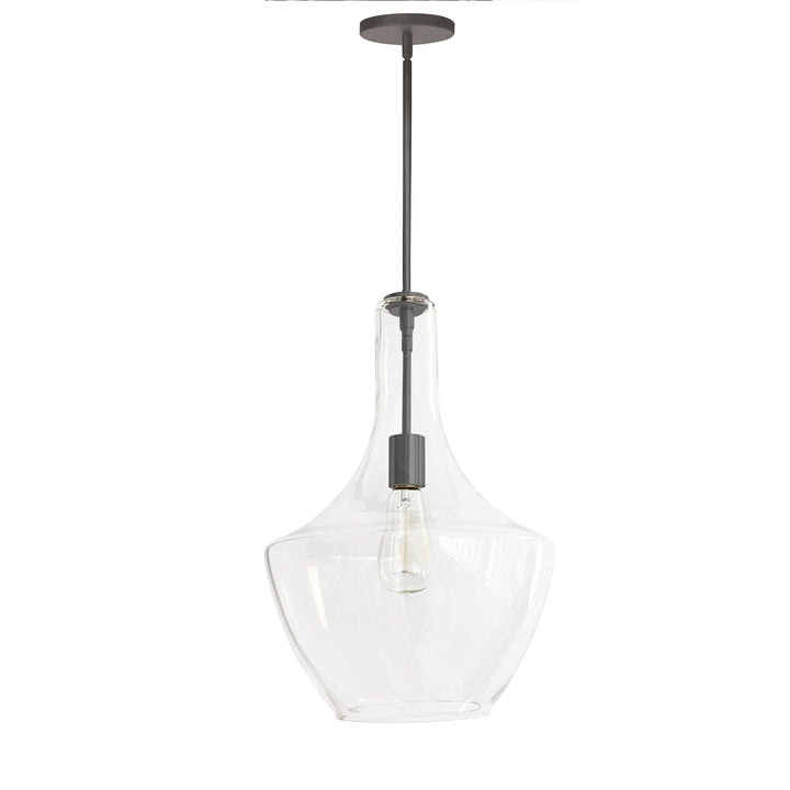 Dainolite 1 Light Incandescent Pendant, Aged Brass with Clear Glass