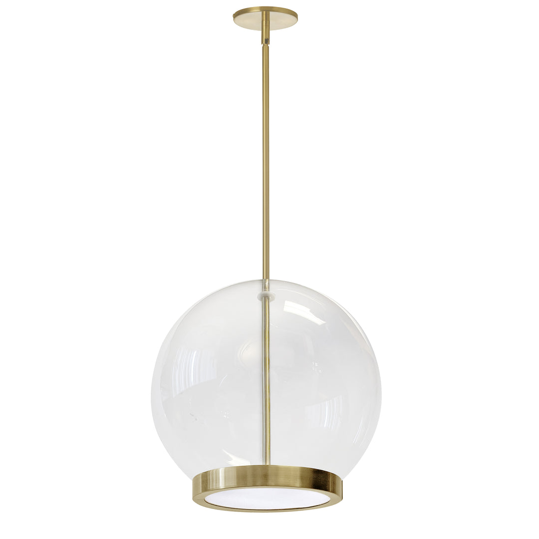 Dainolite 15W Pendant, Aged Brass with Clear Glass