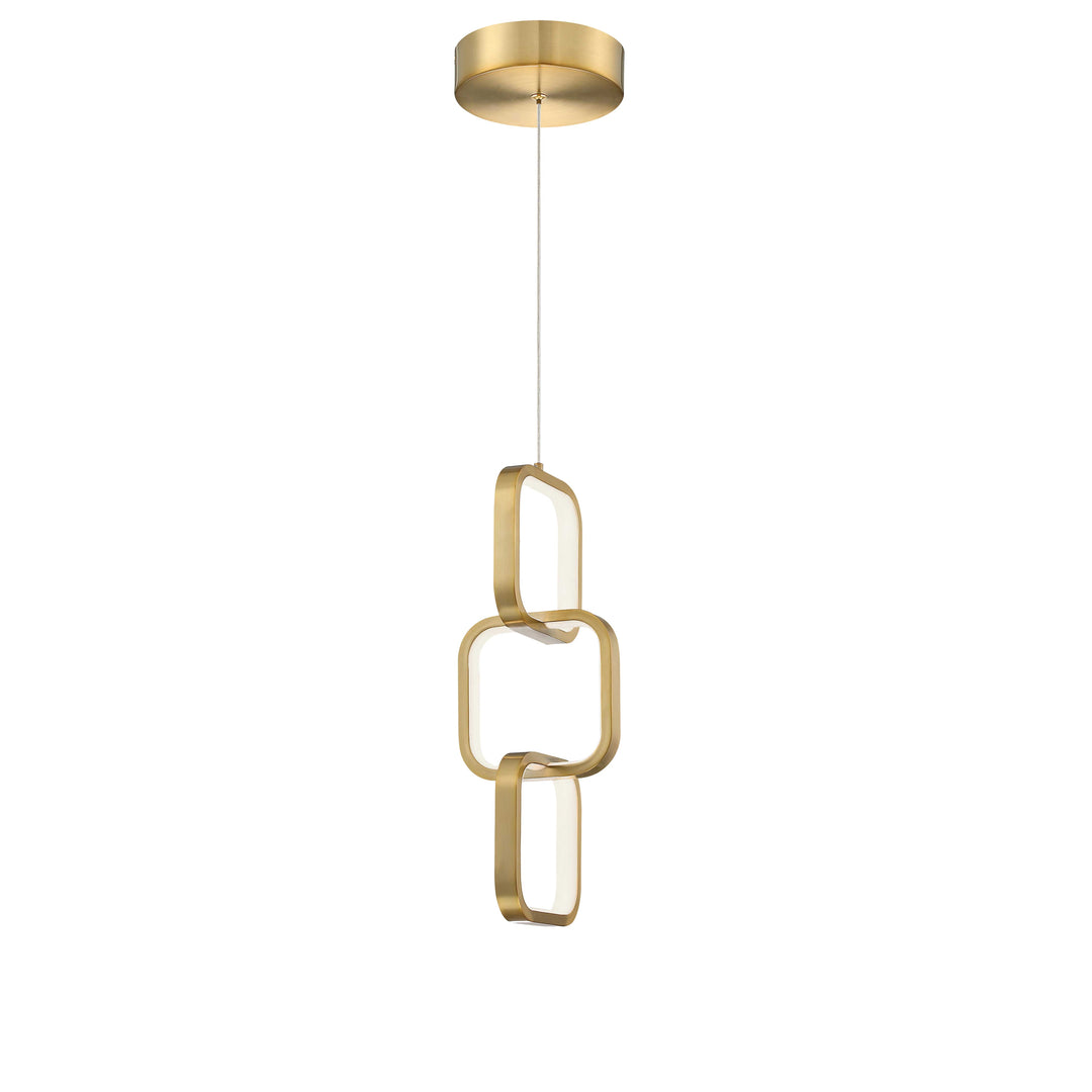 Dainolite 20W Pendant, Aged Brass w/ White Silicone Diffuser