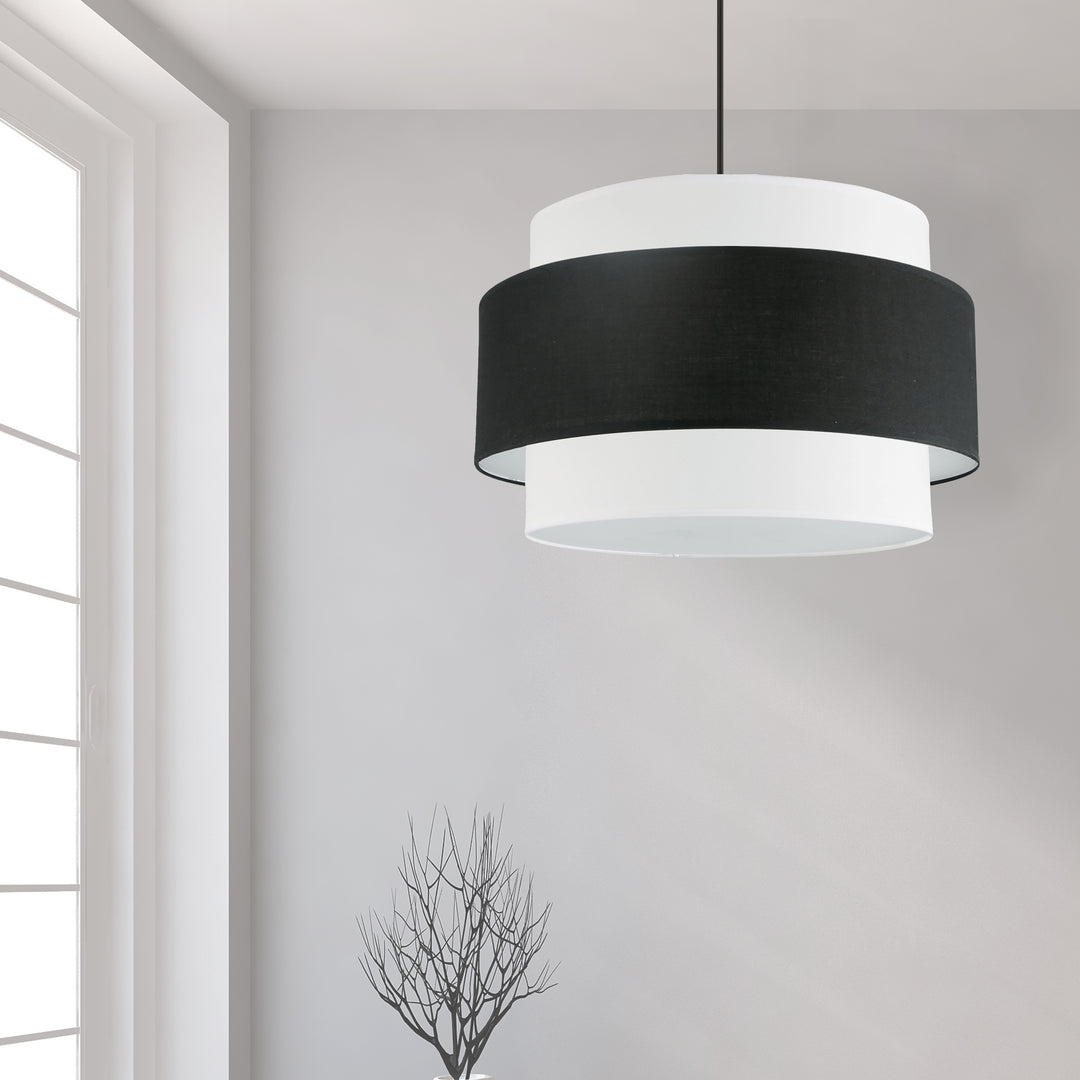 Dainolite 4 Light Incandescent Chandelier, Matte Black with Black Shade