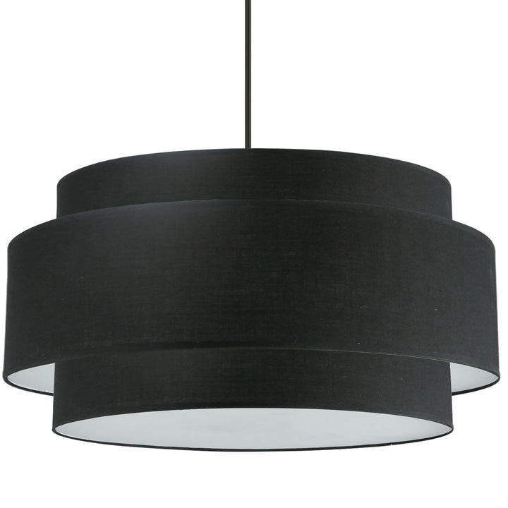 Dainolite 4 Light Incandescent Chandelier, Matte Black with Black Shade