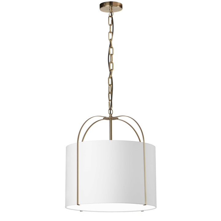 Dainolite 1 Light Incandescent Pendant Gold with White Shade