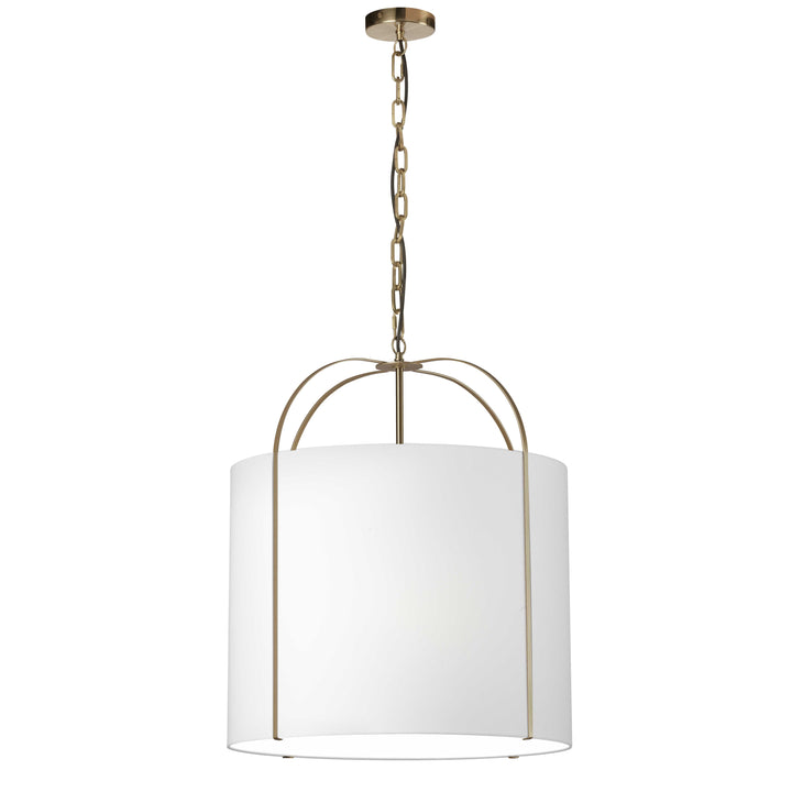 Dainolite 3 Light Incandescent Pendant Gold with White Shade