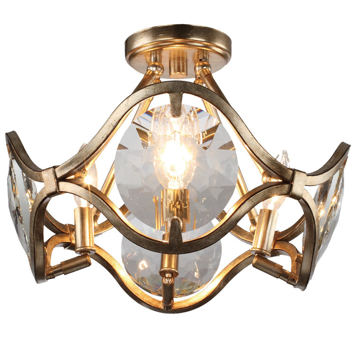 Crystorama Quincy 4 Light Distressed Twilight Semi Flush Mount