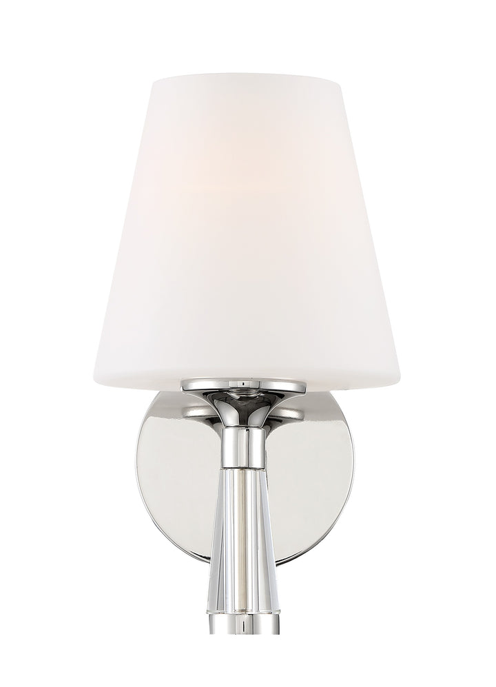 Crystorama Ramsey 1 Light Polished Nickel Sconce