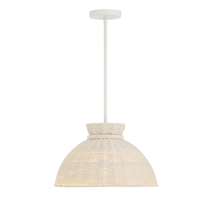 Crystorama Reese 1 Light Matte White Pendant