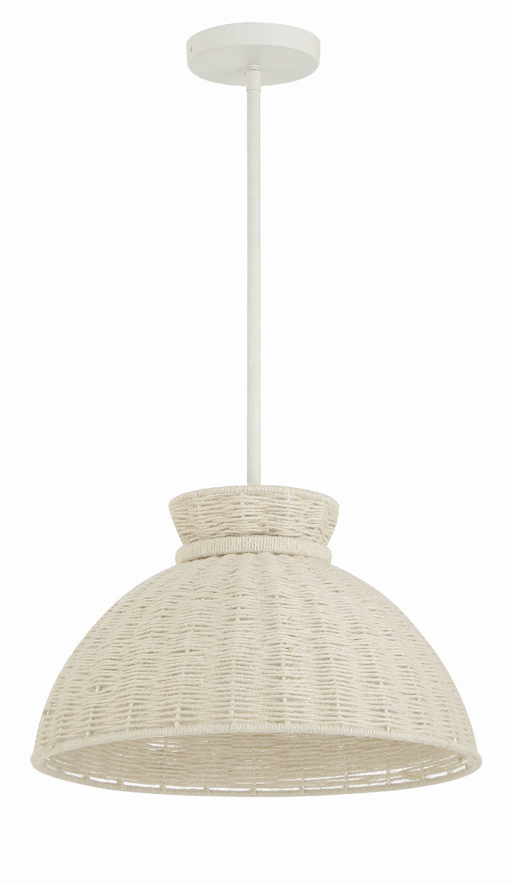 Crystorama Reese 1 Light Matte White Pendant