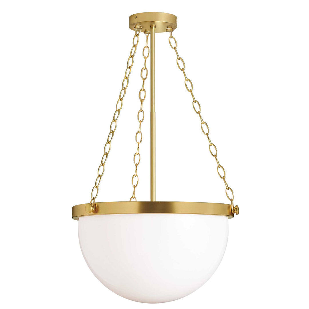 Dainolite 1 Light Incandescent Rhonda Pendant Aged Brass w/ White Glass