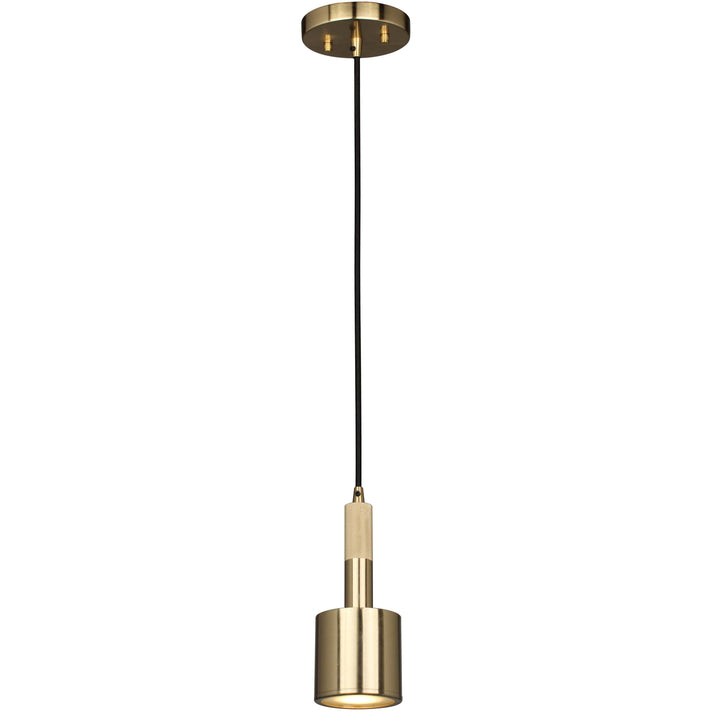 Dainolite 1 Light Pendant Aged Brass with Frosted Diffuser