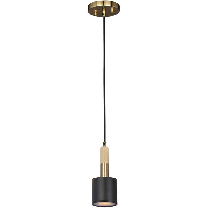 Dainolite 1 Light Pendant Aged Brass with Frosted Diffuser