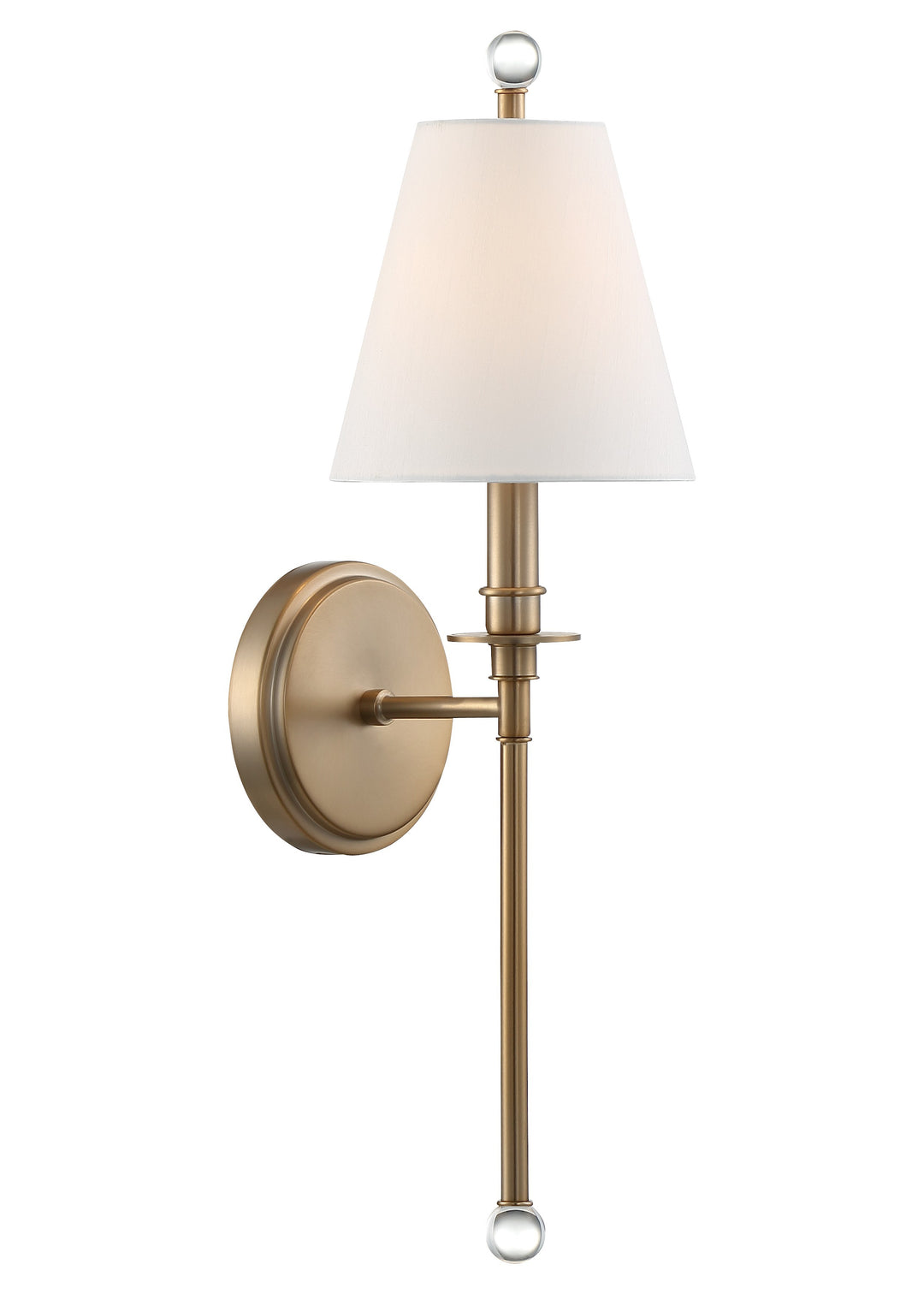 Crystorama Riverdale 1 Light Aged Brass Sconce