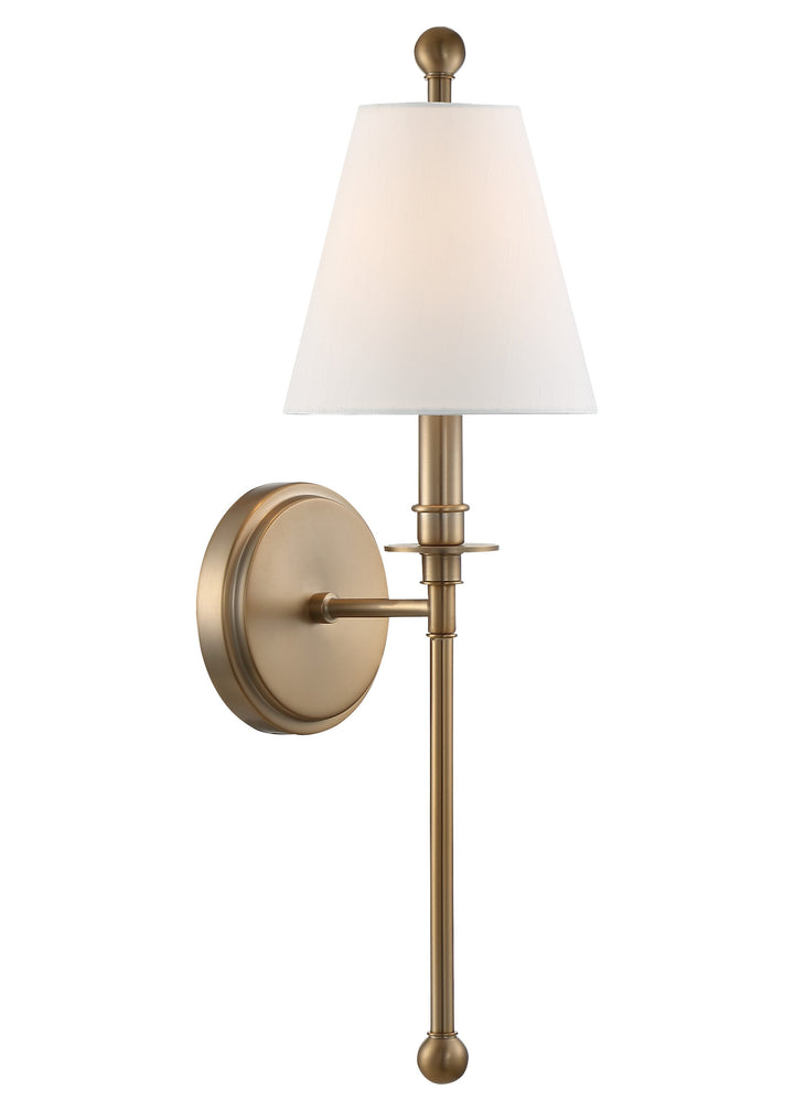 Crystorama Riverdale 1 Light Aged Brass Sconce