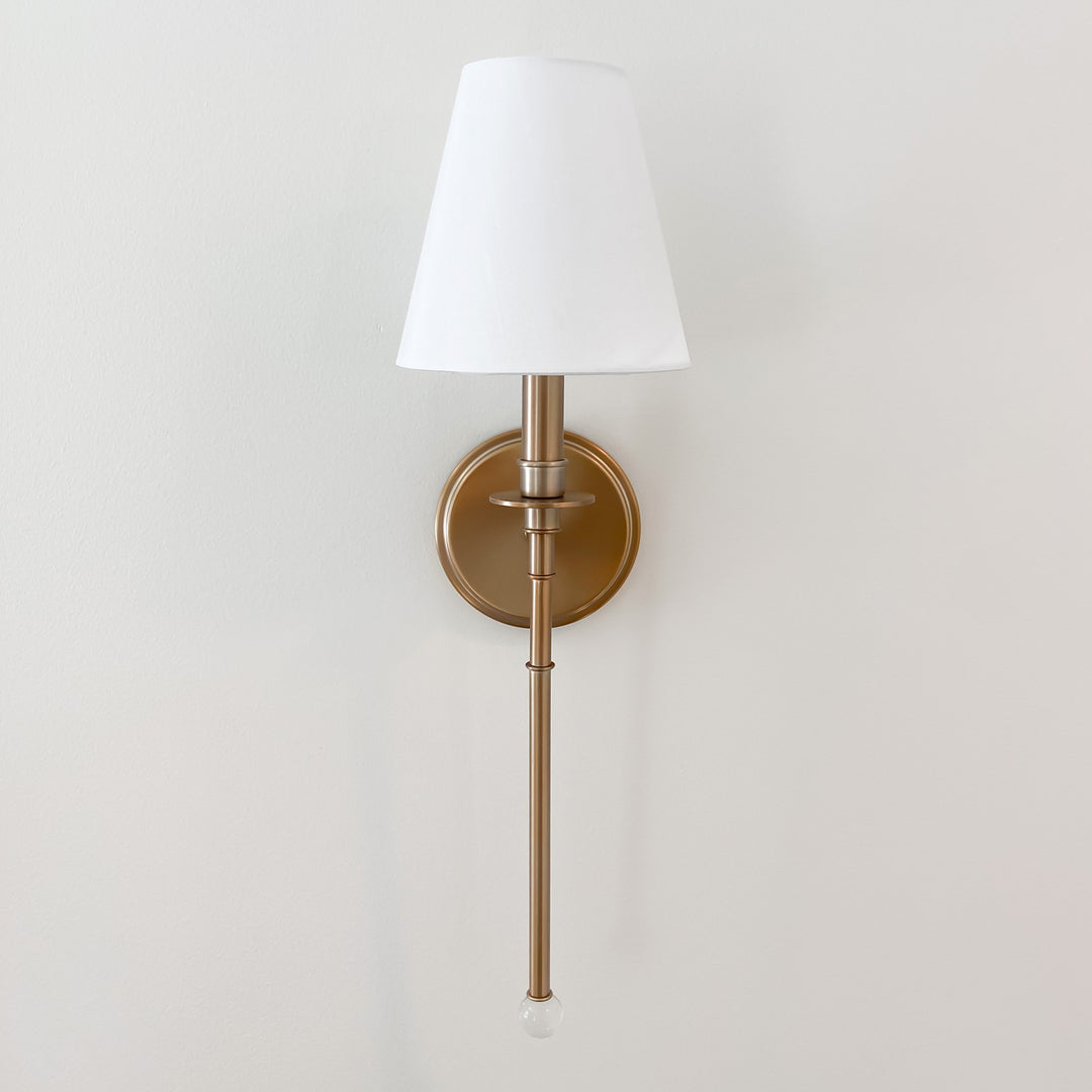 Crystorama Riverdale 1 Light Aged Brass Sconce