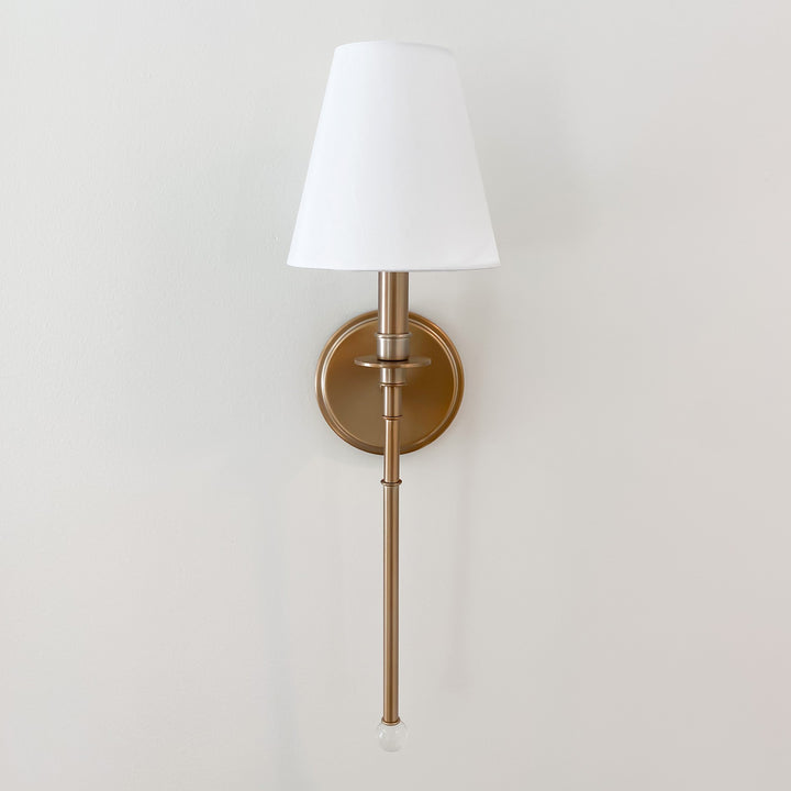 Crystorama Riverdale 1 Light Aged Brass Sconce