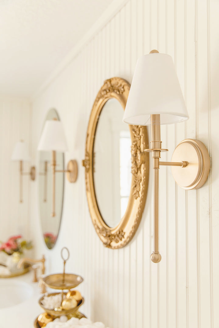 Crystorama Riverdale 1 Light Aged Brass Sconce