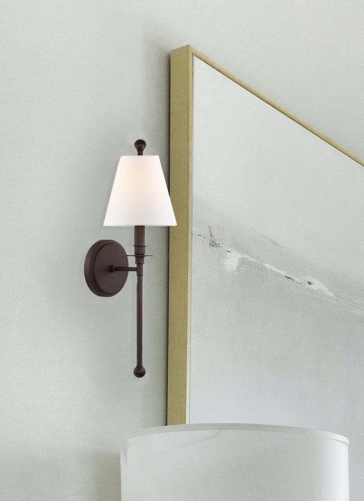 Crystorama Riverdale 1 Light Aged Brass Sconce