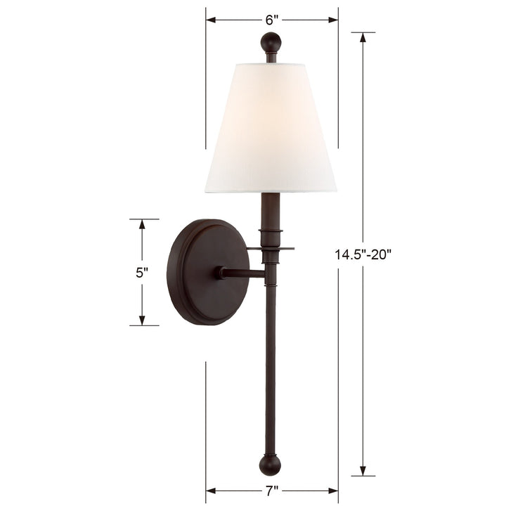 Crystorama Riverdale 1 Light Aged Brass Sconce