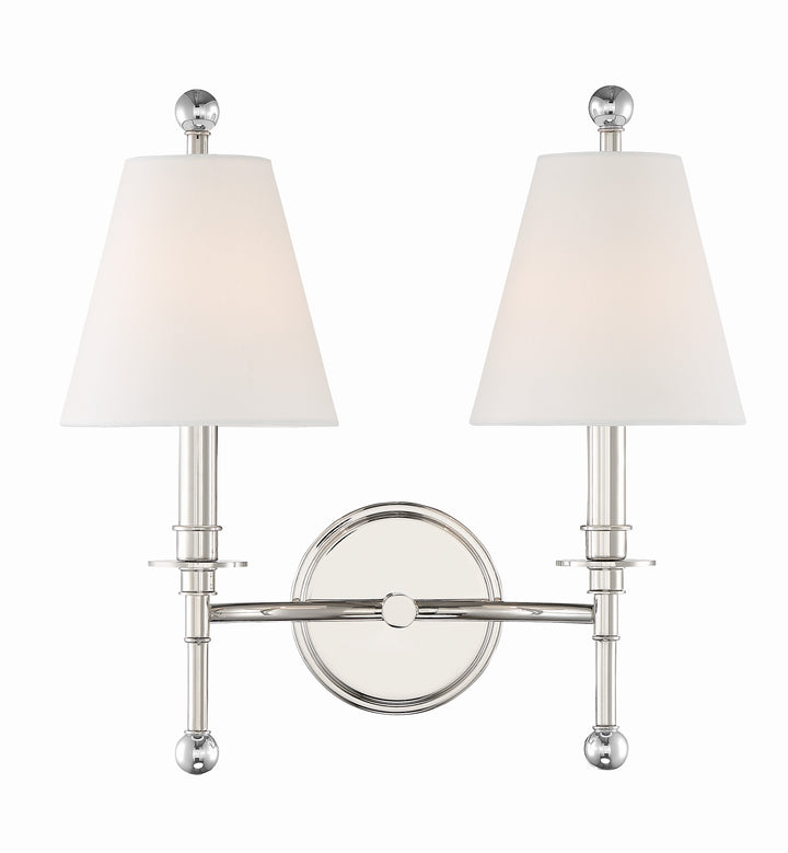 Crystorama Riverdale 2 Light Aged Brass Sconce