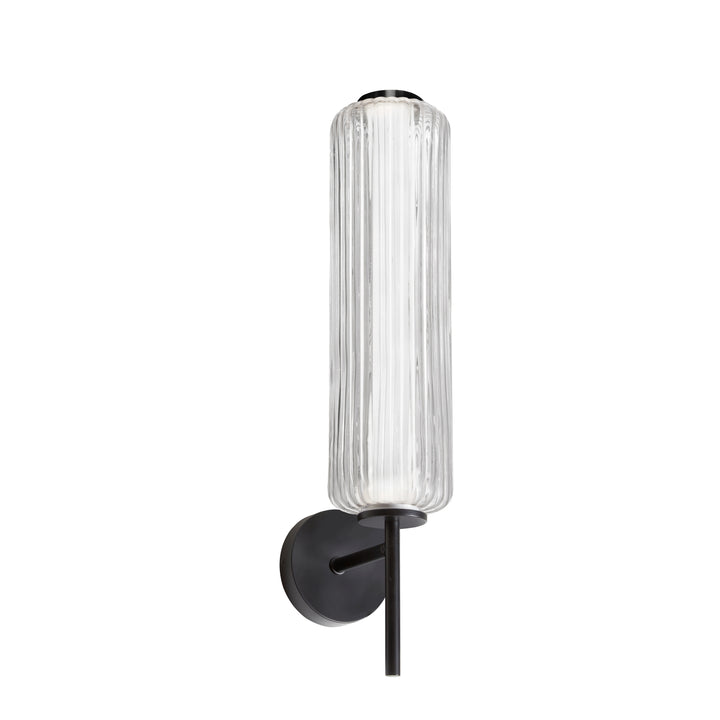 Dainolite 10W LED Wall Sconce, Aged Brass with Clear Fluted Glass