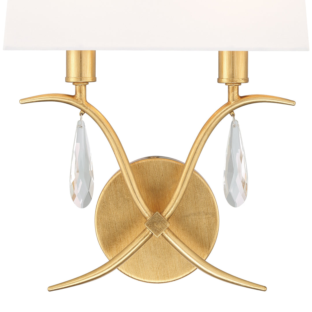 Crystorama Rollins 2 Light Antique Gold Sconce