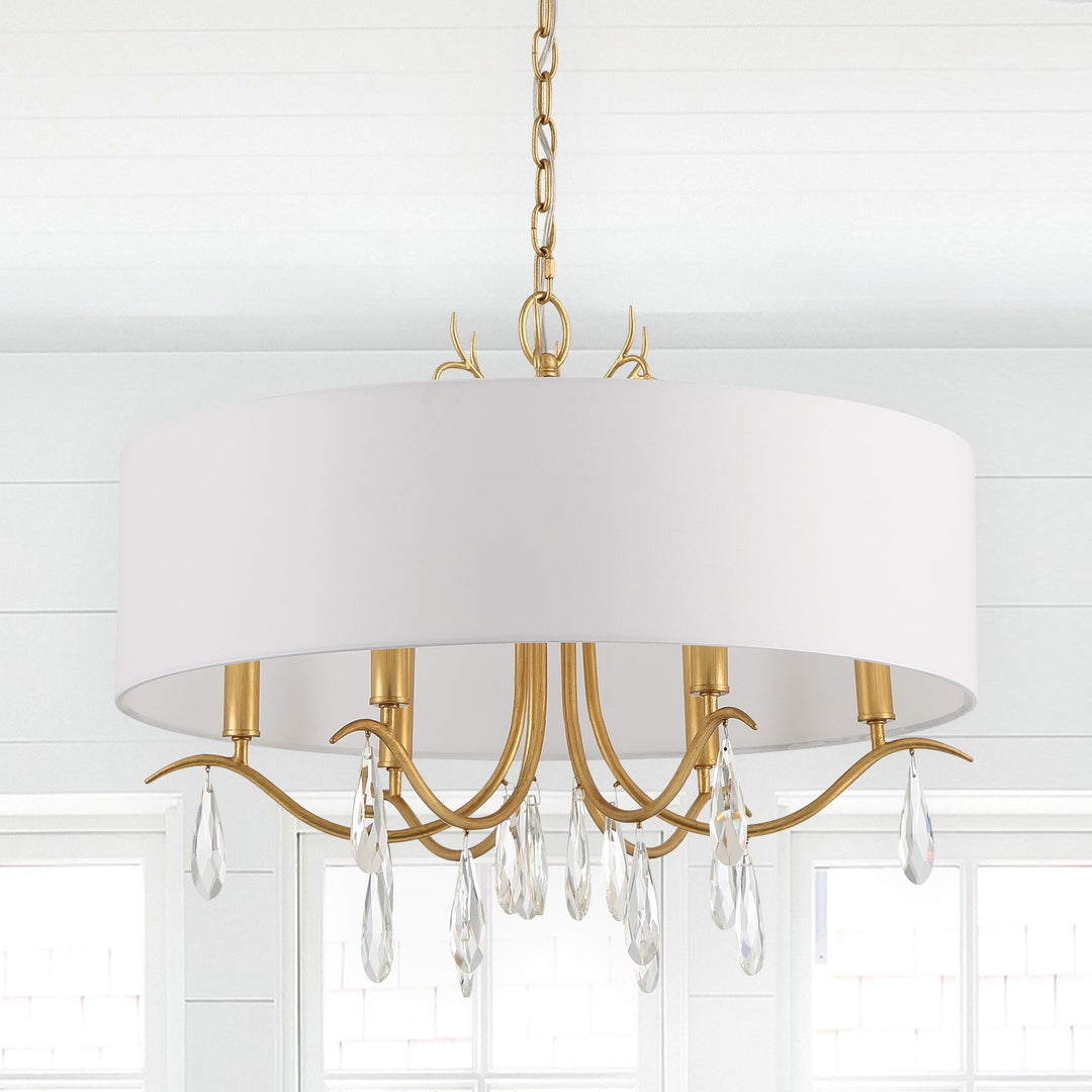 Crystorama Rollins 6 Light Antique Gold Chandelier