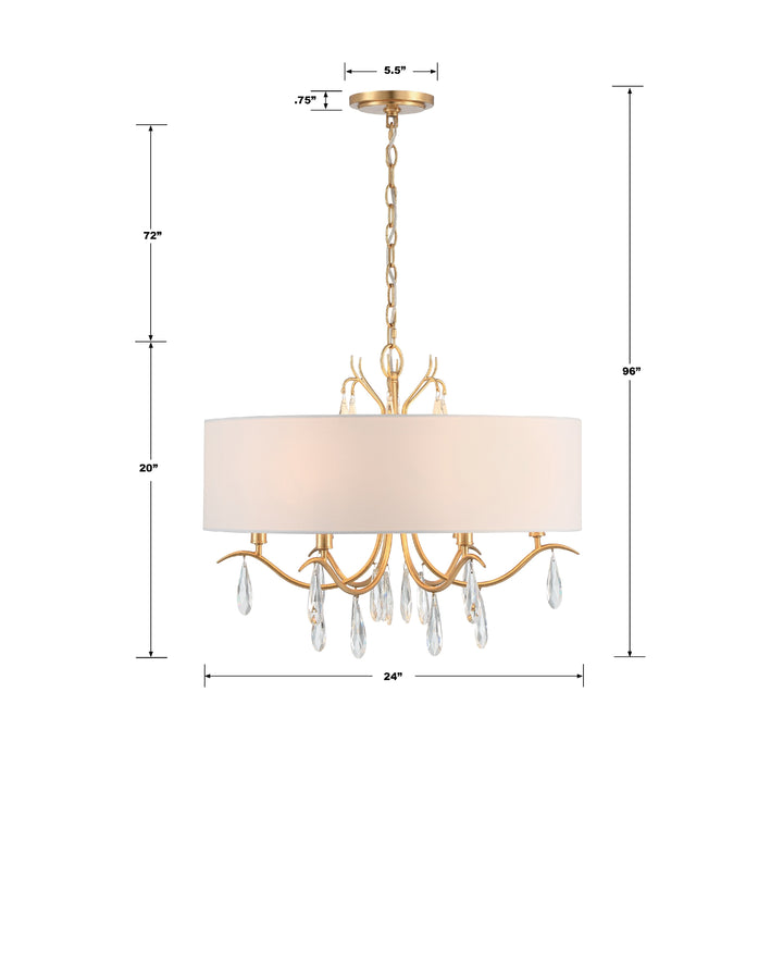 Crystorama Rollins 6 Light Antique Gold Chandelier