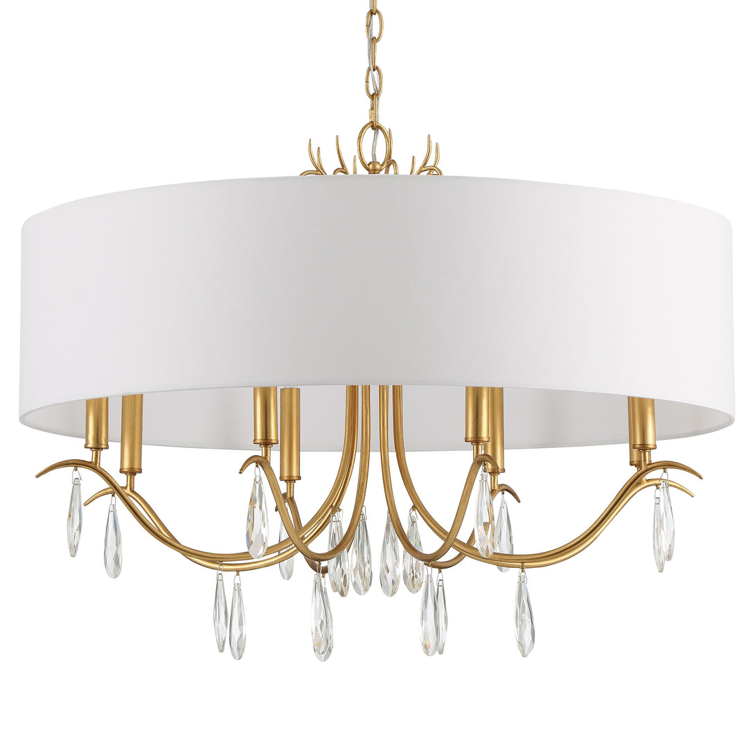 Crystorama Rollins 8 Light Antique Gold Chandelier