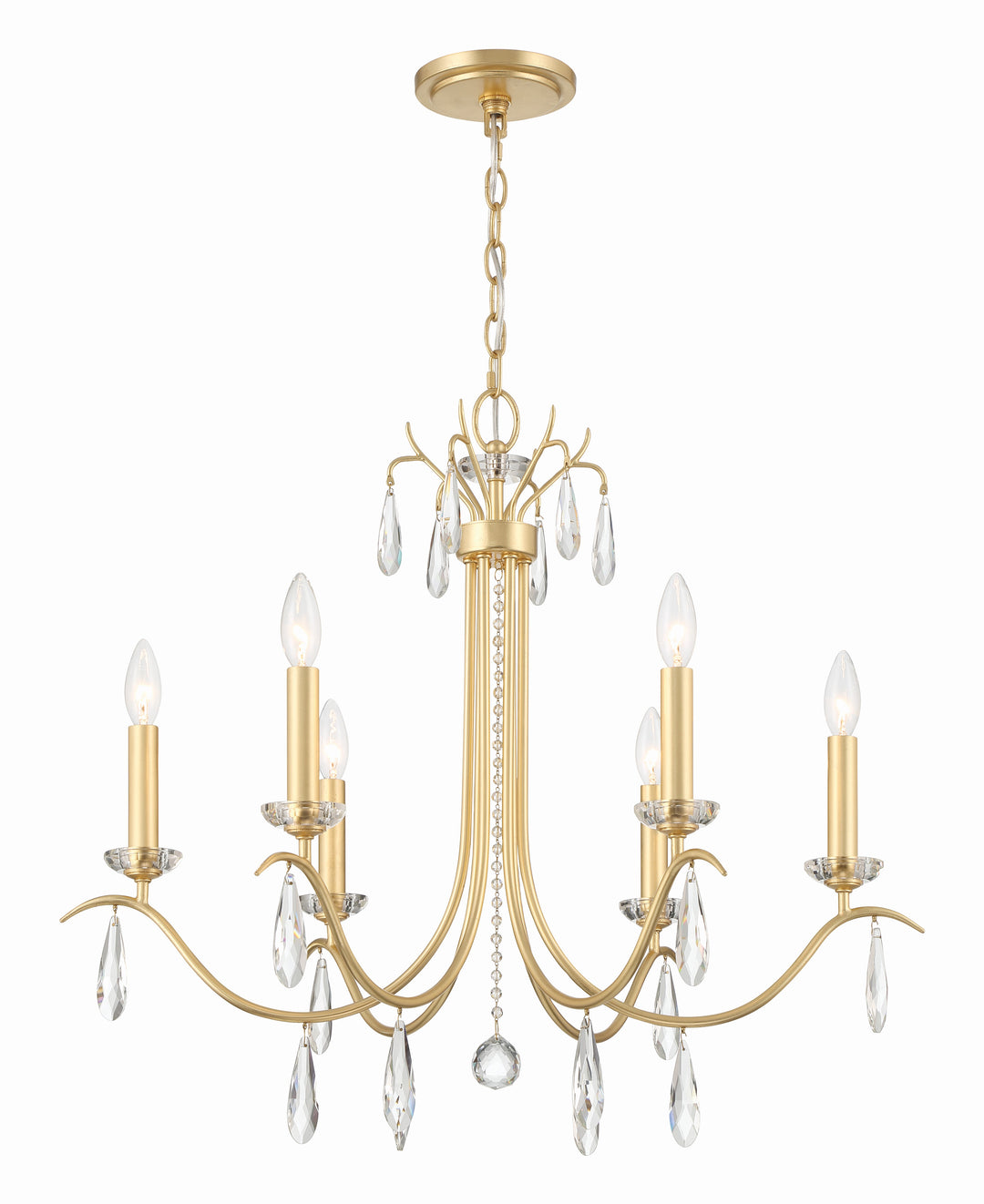 Rollins 6 Light Antique Gold Chandelier