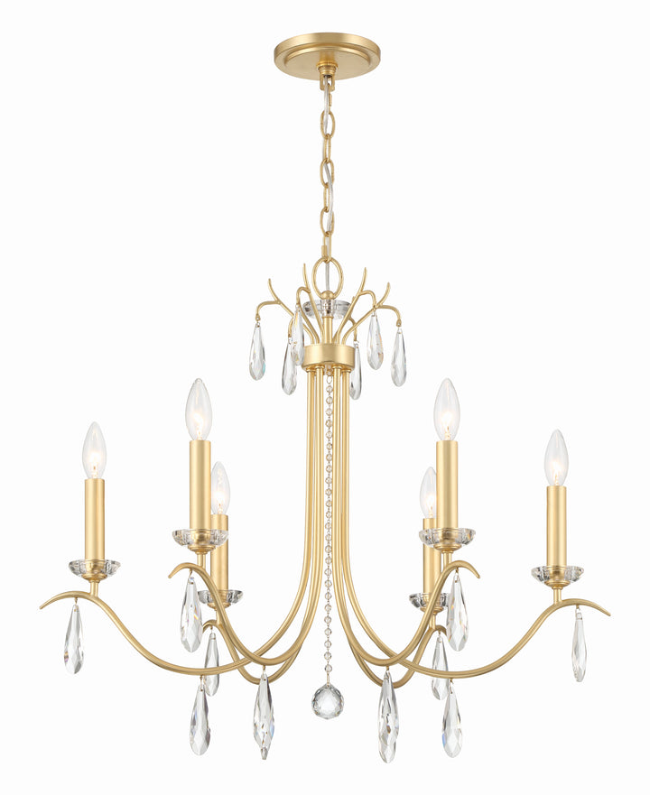 Crystorama Rollins 6 Light Antique Gold Chandelier