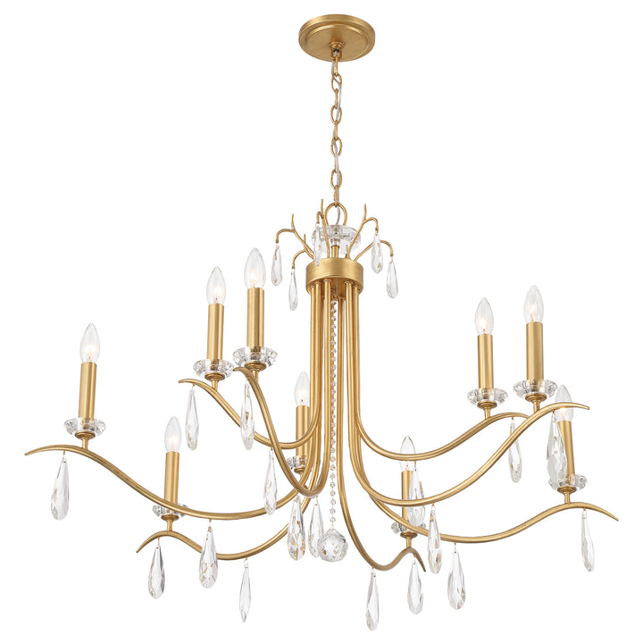 Crystorama Rollins 9 Light Antique Gold Chandelier