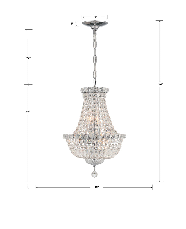 Crystorama Roslyn 5 Light Polished Chrome Mini Chandelier