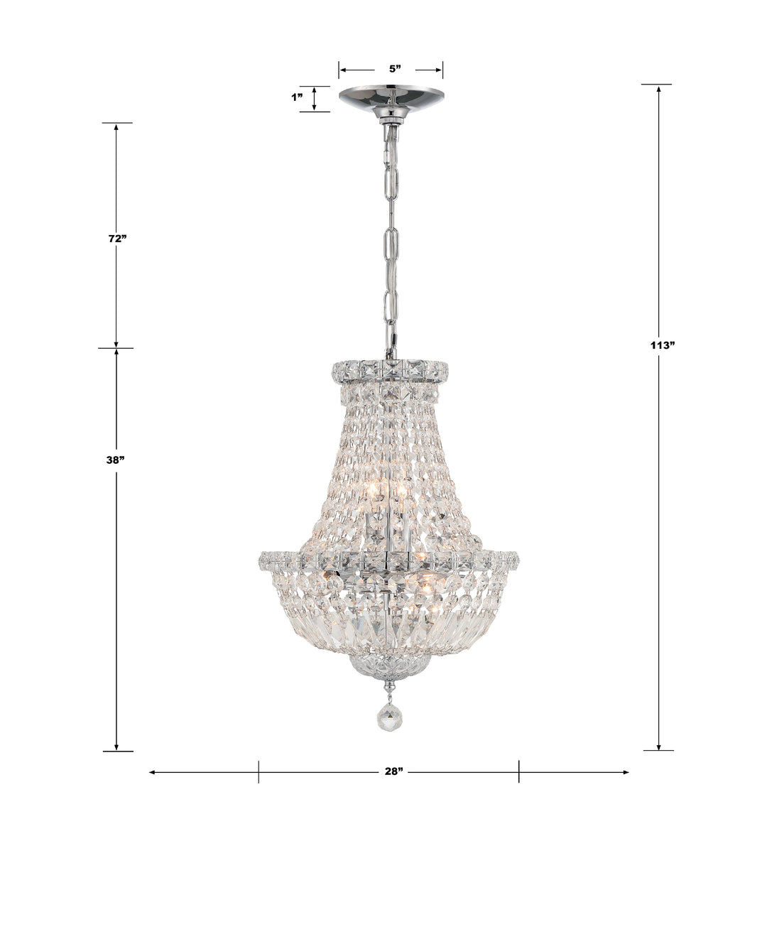 Crystorama Roslyn 15 Light Polished Chrome Chandelier