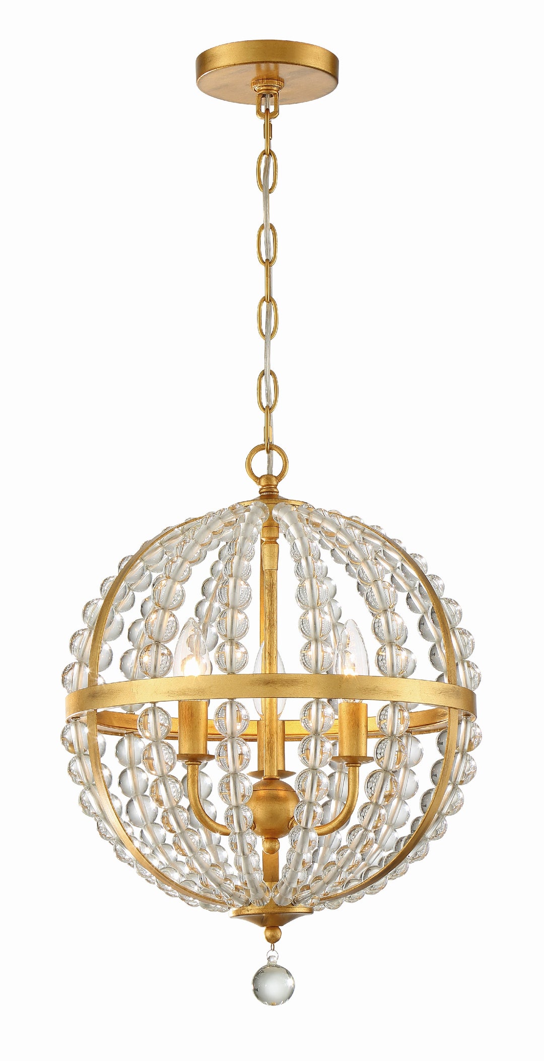 Crystorama Roxy 3 Light Antique Gold Mini Chandelier