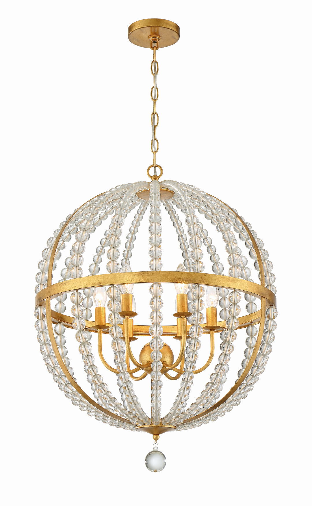 Roxy 6 Light Antique Gold Chandelier