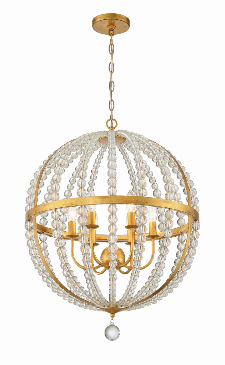 Crystorama Roxy 6 Light Antique Gold Chandelier