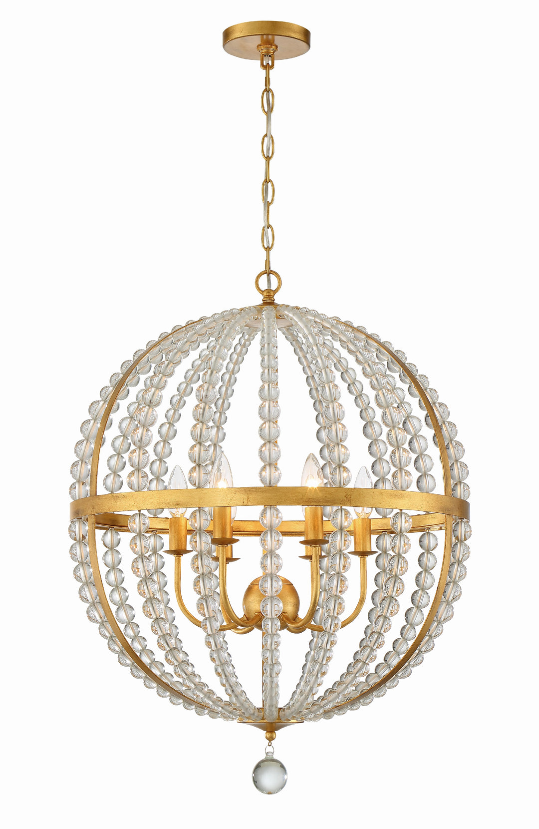 Crystorama Roxy 6 Light Antique Gold Chandelier