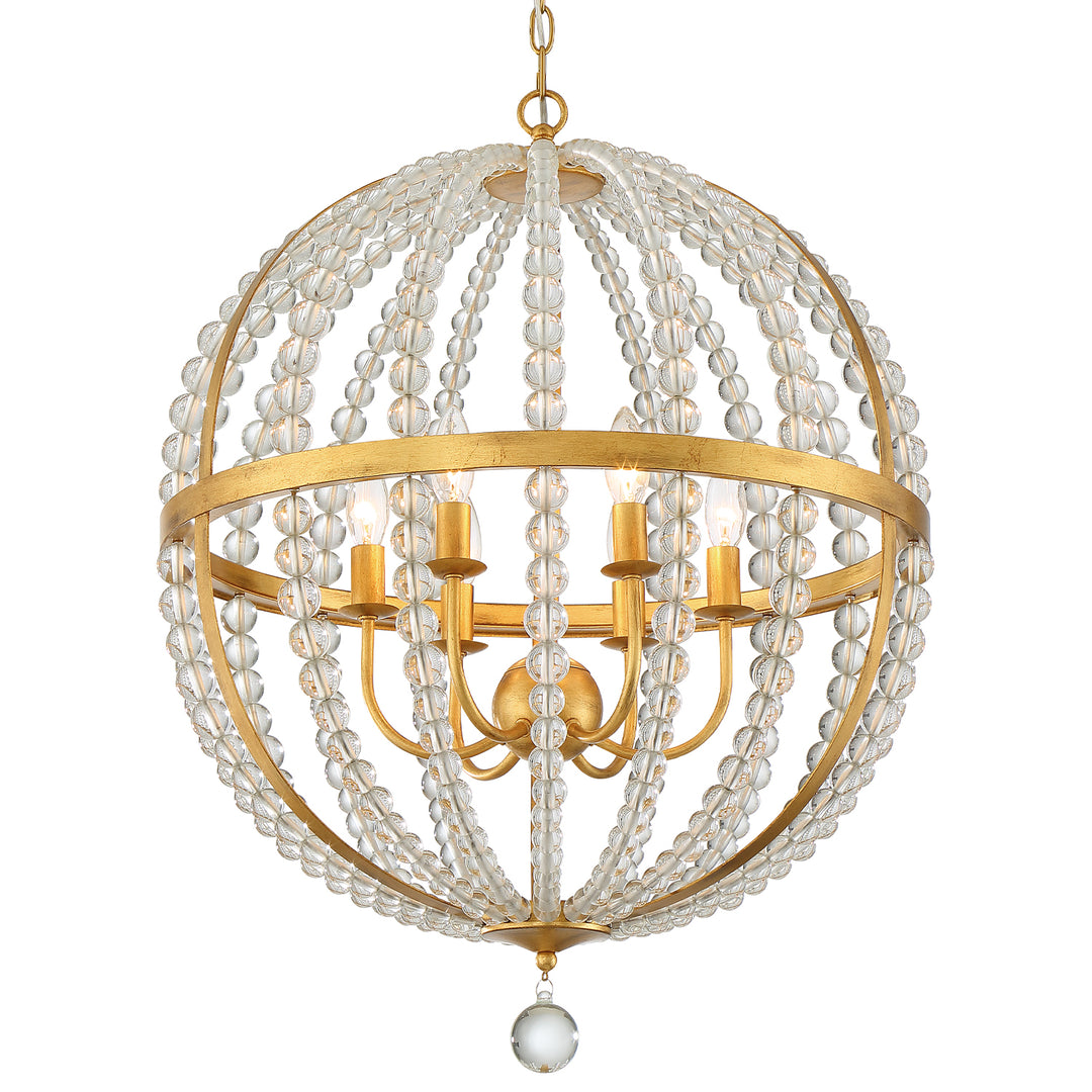 Crystorama Roxy 6 Light Antique Gold Chandelier