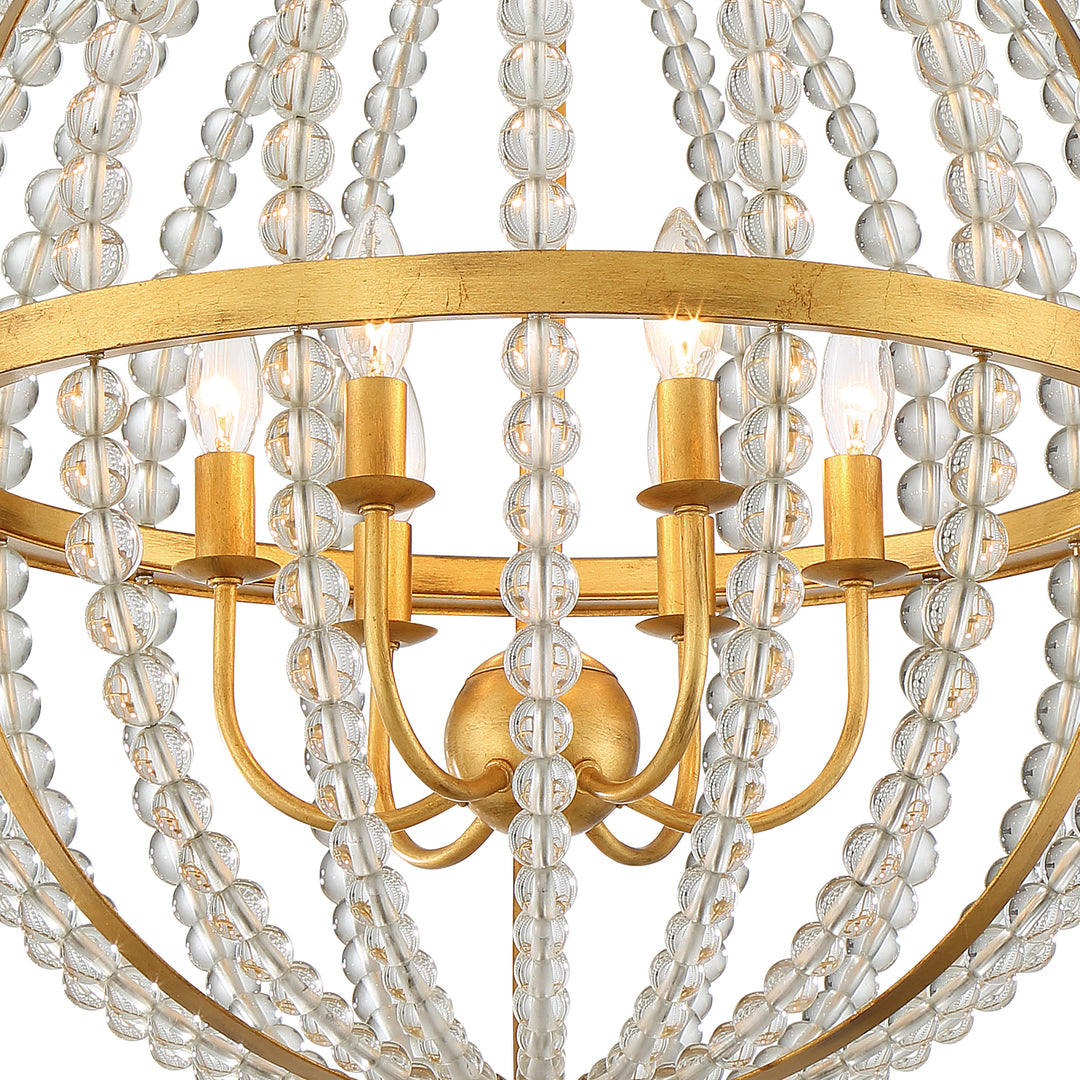 Crystorama Roxy 6 Light Antique Gold Chandelier