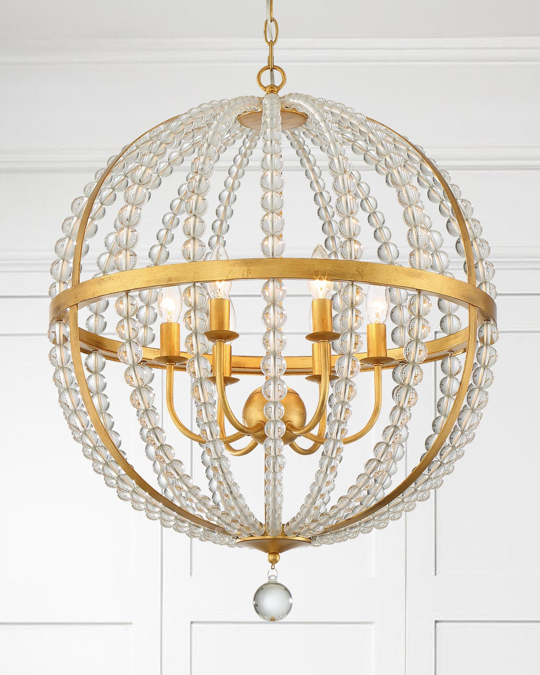 Crystorama Roxy 6 Light Antique Gold Chandelier