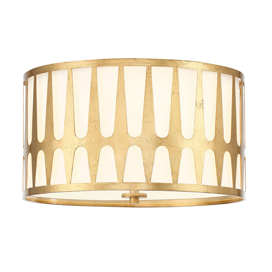 Crystorama Royston 3 Light Antique Gold Flush Mount