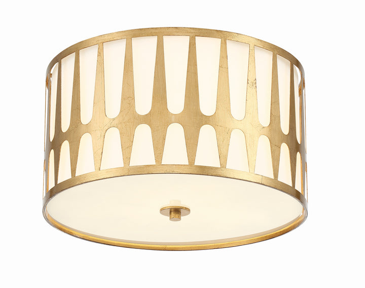 Crystorama Royston 3 Light Antique Gold Flush Mount