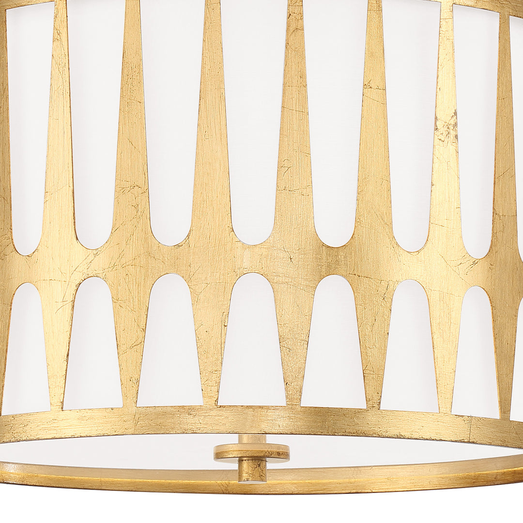 Crystorama Royston 3 Light Antique Gold Flush Mount