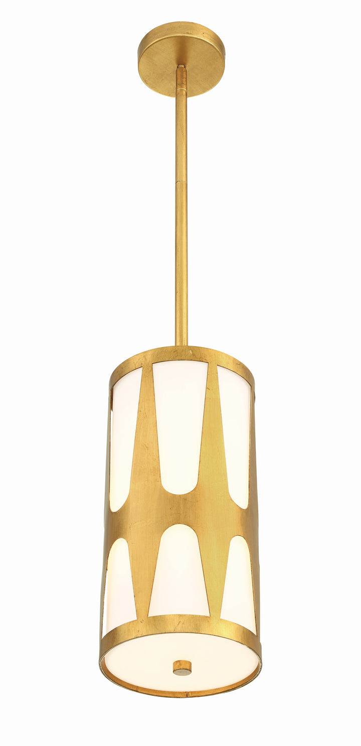 Crystorama Royston 1 Light Antique Gold Mini Pendant