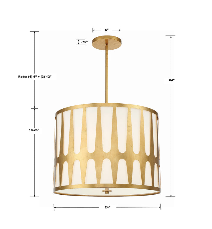 Crystorama Royston 5 Light Antique Gold Chandelier