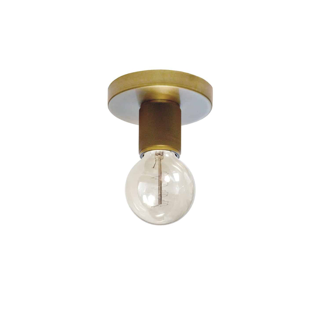 Dainolite 1 Light Incandescent Flush Mount, Aged Brass