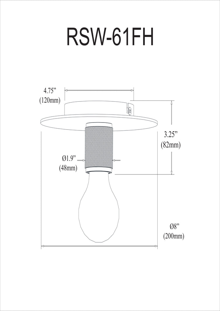 Dainolite 1 Light Incandescent Flush Mount, Aged Brass