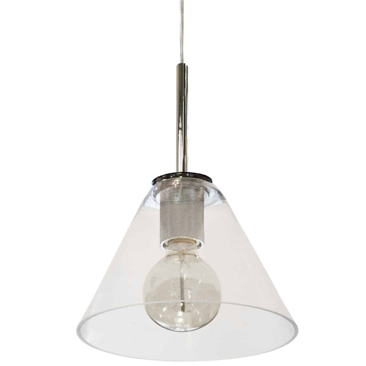 Dainolite 1 Light Matte Black Pendant w/ Clear Glass