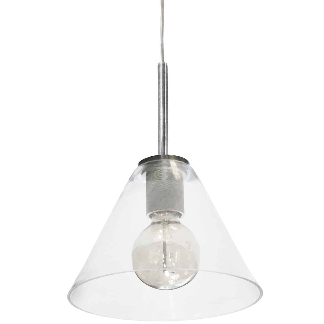 Dainolite 1 Light Matte Black Pendant w/ Clear Glass