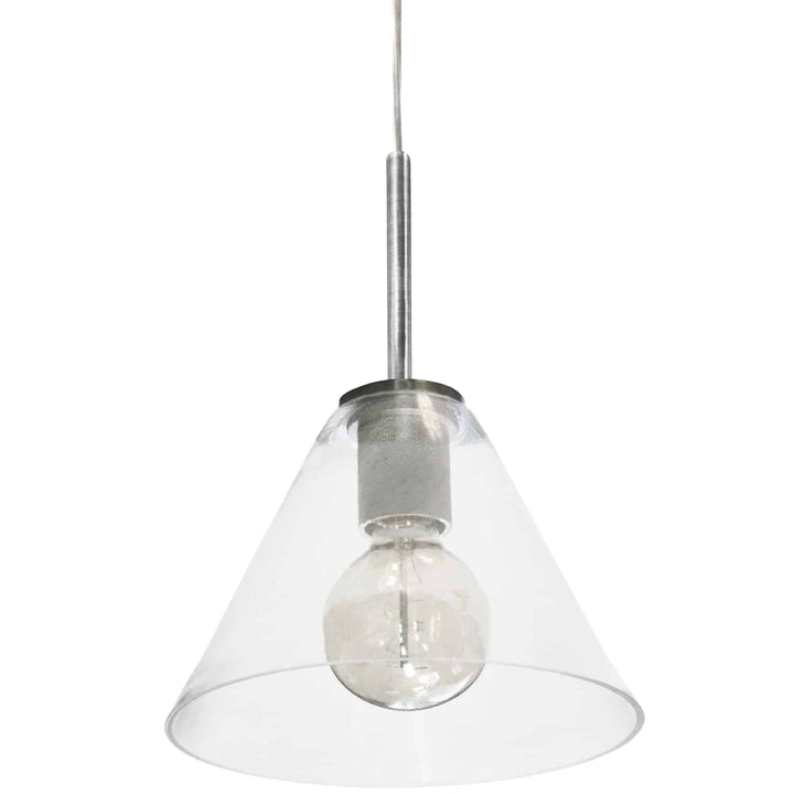 Dainolite 1 Light Matte Black Pendant w/ Clear Glass