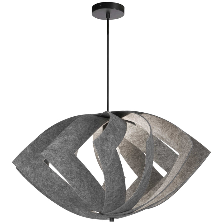 Dainolite 1 Light Incandescent Pendant Matte Black with Grey Shade